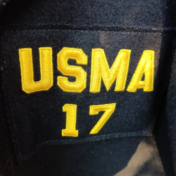 Vintage wool USMA 17 West Point Military School Jacket coat black parka - Picture 3 of 5